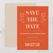 Retro Minimalistische Custom Save the Date Kaarten (Voorkant / Achterkant)