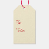 Retro , minimalistische kerstster cadeaulabel (Achterkant)