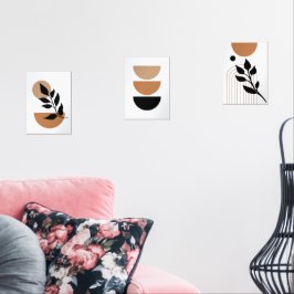 Retro minimalistische muurkunst - Set van 3 Prints