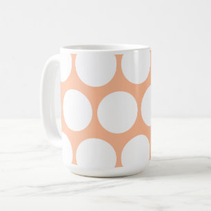 Retro minimalistische oranje witte stippen koffiemok