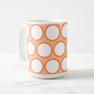 Retro minimalistische oranje witte stippen koffiemok