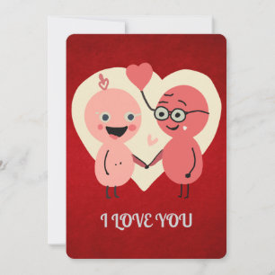 Retro Minimalistische Schattige Liefde Samen gra Feestdagenkaart