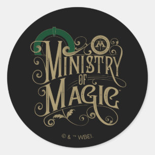 Retro MINISTERIE VAN TOVERKUNST™ Grafiek Ronde Sticker