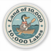 Retro Minnesota Loon Bird met sjaal en peddel Sticker (Voorkant)