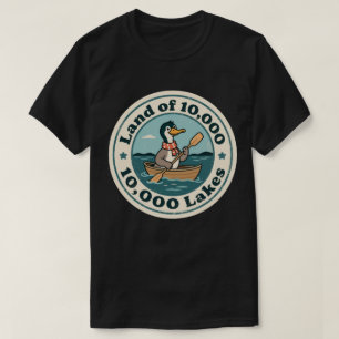 Retro Minnesota Loon Vogel met Sjaal en Peddel T-shirt