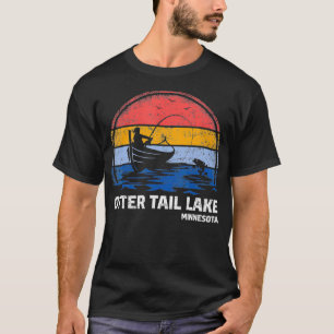  Retro Minnesota Otter Tail Lake Zomer Fis T-shirt