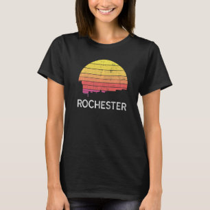 Retro Minnesota Rochester Skyline Urban Bu T-shirt