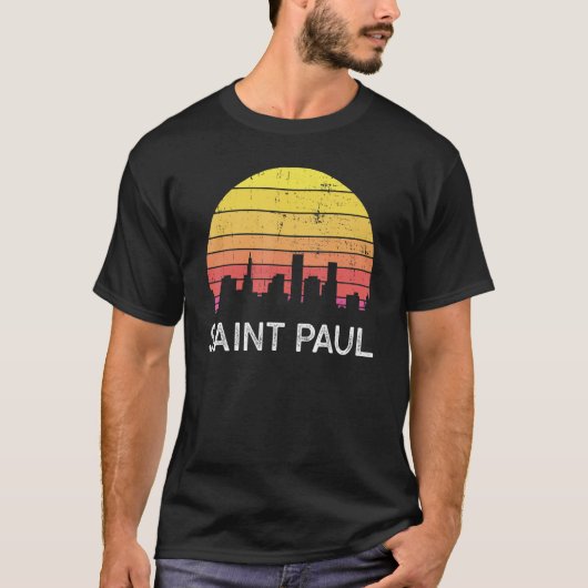 Retro Minnesota Saint Paul Skyline Urban B T-shirt (Voorkant)