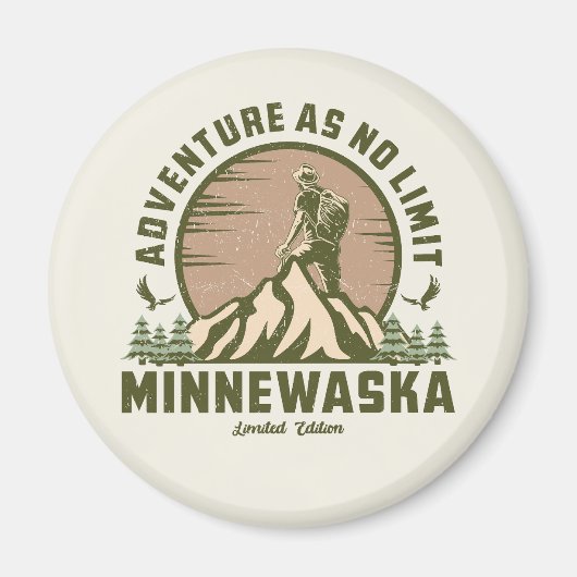 Retro Minnewaska Wandeling Magneet (Voorkant)