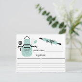 Retro Mint Apron Kitchen Tools Recipcard Briefkaart (Staand voorkant)