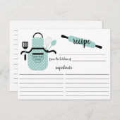 Retro Mint Apron Kitchen Tools Recipcard Briefkaart (Voorkant / Achterkant)