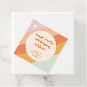 Retro Mint Oranje Strepen Aangepaste Baby shower D Bedankjes Labels (In situ)