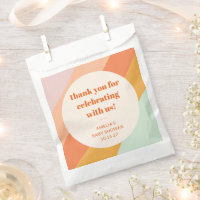 Retro Mint Oranje Strepen Aangepaste Baby shower D