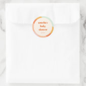 Retro Mint Sinaasappel Boho Stripes Custom Baby sh Ronde Sticker (Tas)