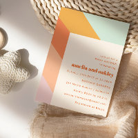 Retro Mint Sinaasappel Boho Stripes Koppels Baby s