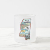 Retro Mississippi Biloxi Laurel MS State Herinni Matglas Koffiemok (Center)