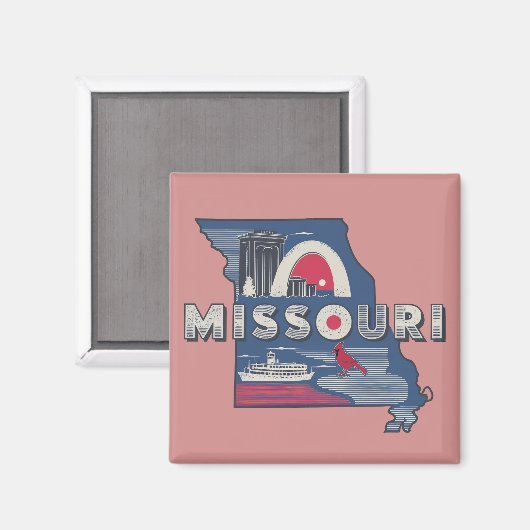 Retro Missouri Silhouette Magneet (Voorkant / Achterkant)