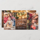 Retro Mistletoe Rustic Merry-kerstgroet Feestdagenkaart (Voorkant / Achterkant)