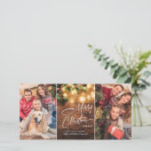 Retro Mistletoe Rustic Merry-kerstgroet Feestdagenkaart (Staand voorkant)