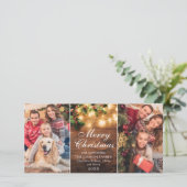 Retro Mistletoe Rustic Merry-kerstgroet Feestdagenkaart (Staand voorkant)