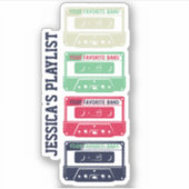  Retro Mix Tape Audio Cassette aangepaste band Sticker (Voorkant)