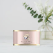 Retro Mixer Gouden Streep Roos Gouden Bakkerij Visitekaartje (Staand voorkant)