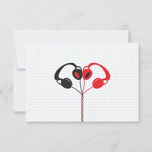 Retro Mixtape bruiloft rood, zwart en wit Bedankkaart (Achterkant)