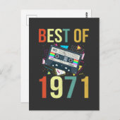 Retro mixtape hoogtepunten van 1971 verjaardagscad briefkaart (Voorkant / Achterkant)