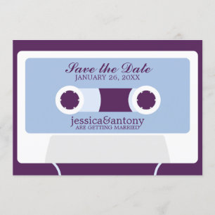 Retro Mixtape Huwelijk Opslag de Datum Kaart
