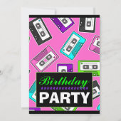 Retro Mixtape met uitnodiging van Birthday (Achterkant)