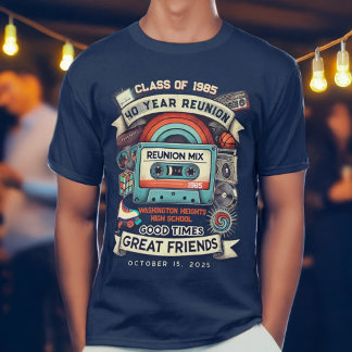 Retro Mixtape middelbare school klasse reünie T-shirt