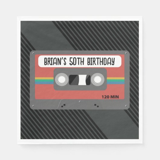 retro mixtape party servet (Voorkant)