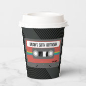 Retro Mixtape verjaardagsfeestje Papieren Bekers (Achterkant)