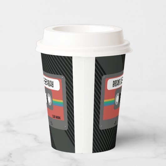 Retro Mixtape verjaardagsfeestje Papieren Bekers (Rechts)