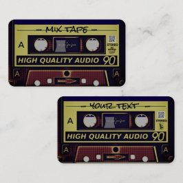 Retro Mixtape Visitekaartje Contactkaartje