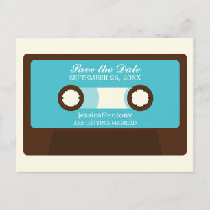 Retro Mixtape Weddenschap opslaan Datum Aankondigingskaart