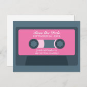 Retro Mixtape Weddenschap opslaan Datum Aankondigingskaart (Voorkant / Achterkant)