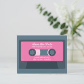 Retro Mixtape Weddenschap opslaan Datum Aankondigingskaart (Staand voorkant)