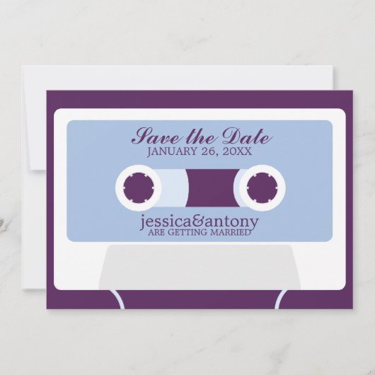 Retro Mixtape Weddenschap opslaan Datum Kaart (Voorkant)