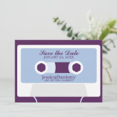 Retro Mixtape Weddenschap opslaan Datum Kaart (Staand voorkant)