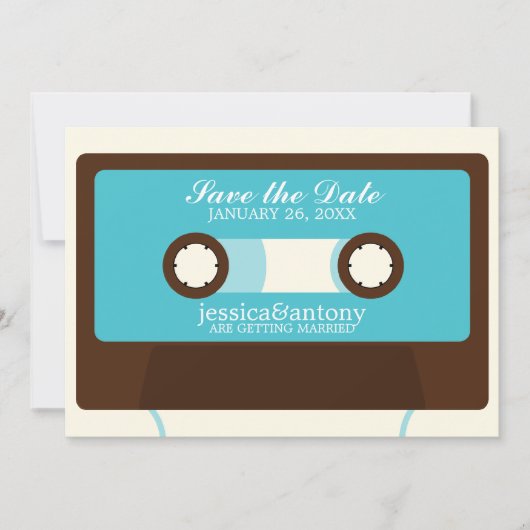 Retro Mixtape Weddenschap opslaan Datum Kaart (Voorkant)