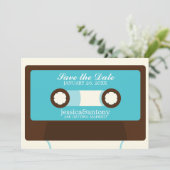 Retro Mixtape Weddenschap opslaan Datum Kaart (Staand voorkant)