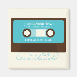 Retro Mixtape Weddenschap opslaan Datum Magneet