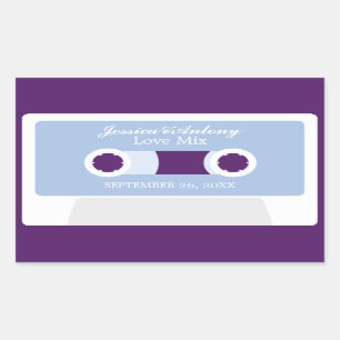 Retro Mixtape Wedding Favor Rechthoekige Sticker