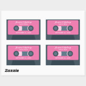 Retro Mixtape Wedding Favor Rechthoekige Sticker (Vel)