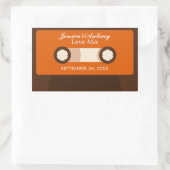 Retro Mixtape Wedding Favor Rechthoekige Sticker (Tas)