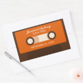 Retro Mixtape Wedding Favor Rechthoekige Sticker (Envelop)