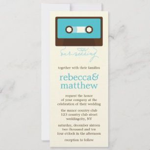 Retro Mixtape Wedding Kaart