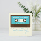 Retro Mixtape Wedding Kaart (Staand voorkant)