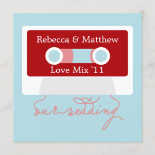 Retro Mixtape Wedding Kaart
